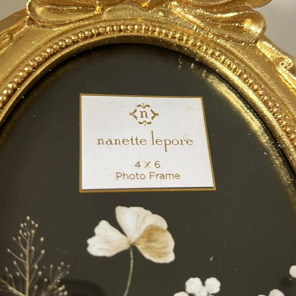 Nanette Lepore Gold Floral Oval Frame